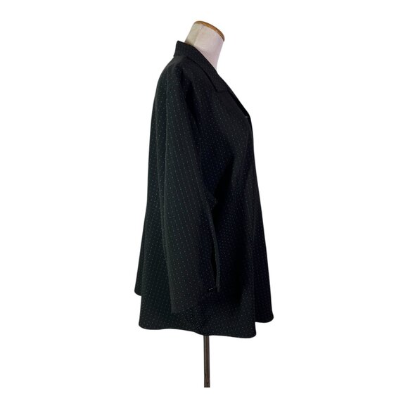 TanJay Plus Size 24W Textured Button-Up Shirt 3/4 Sleeve Black Teal - Picture 9 of 9